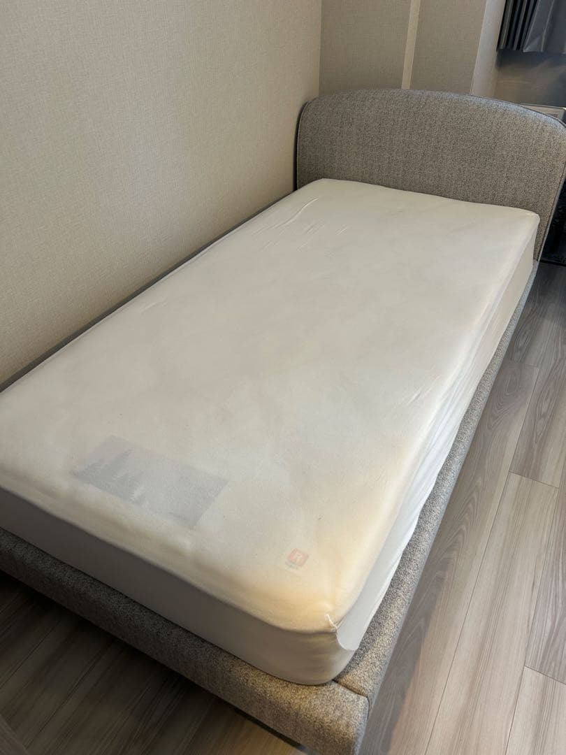 シングルサイズ ベッド ファブリックヘッドボード