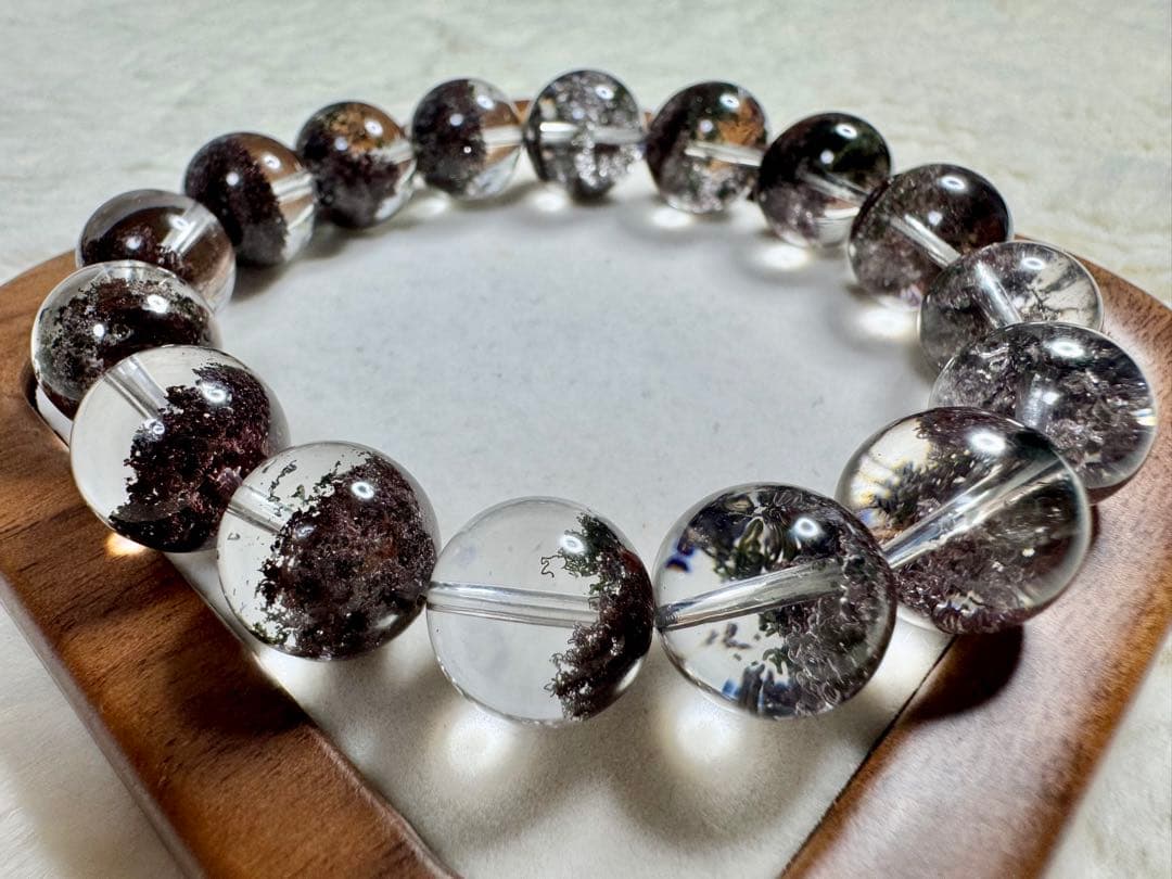 Mystic最高品質 極クリア•パープルガーデンファントムクォーツ ブレスレット