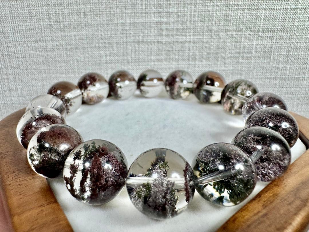 Mystic最高品質 極クリア•パープルガーデンファントムクォーツ ブレスレット