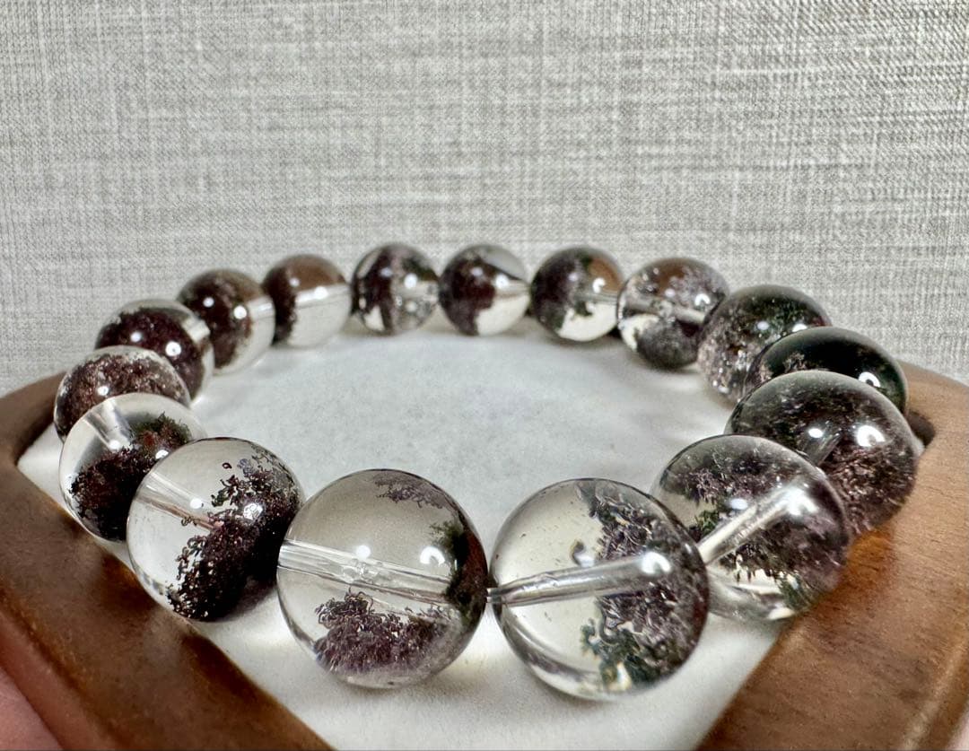 Mystic最高品質 極クリア•パープルガーデンファントムクォーツ ブレスレット