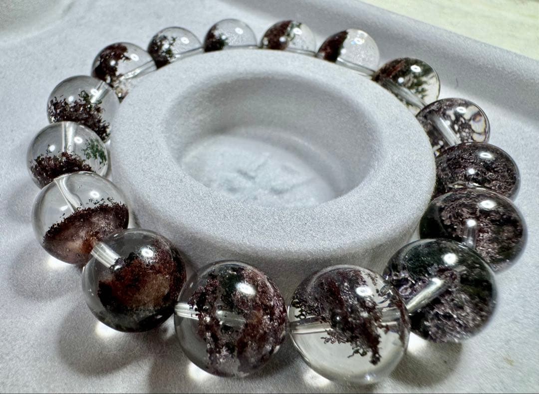 Mystic最高品質 極クリア•パープルガーデンファントムクォーツ ブレスレット