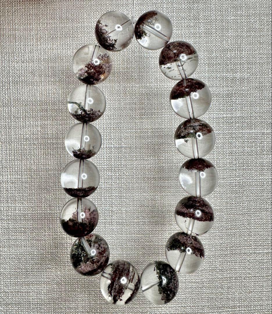 Mystic最高品質 極クリア•パープルガーデンファントムクォーツ ブレスレット