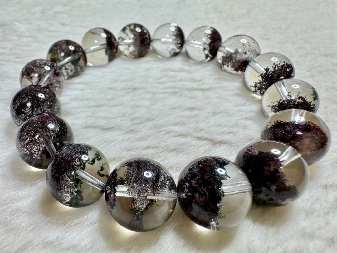 Mystic最高品質 極クリア•パープルガーデンファントムクォーツ ブレスレット