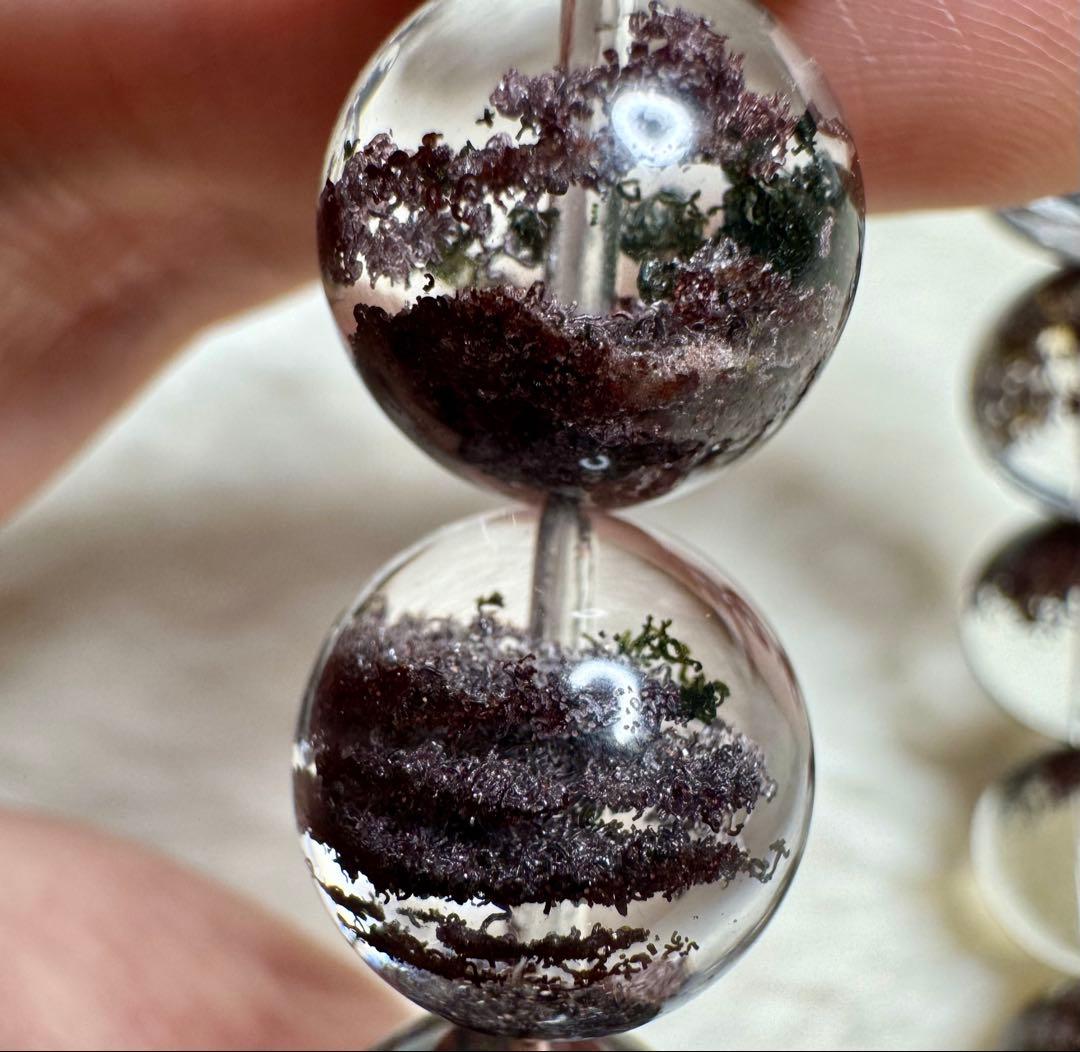 Mystic最高品質 極クリア•パープルガーデンファントムクォーツ ブレスレット