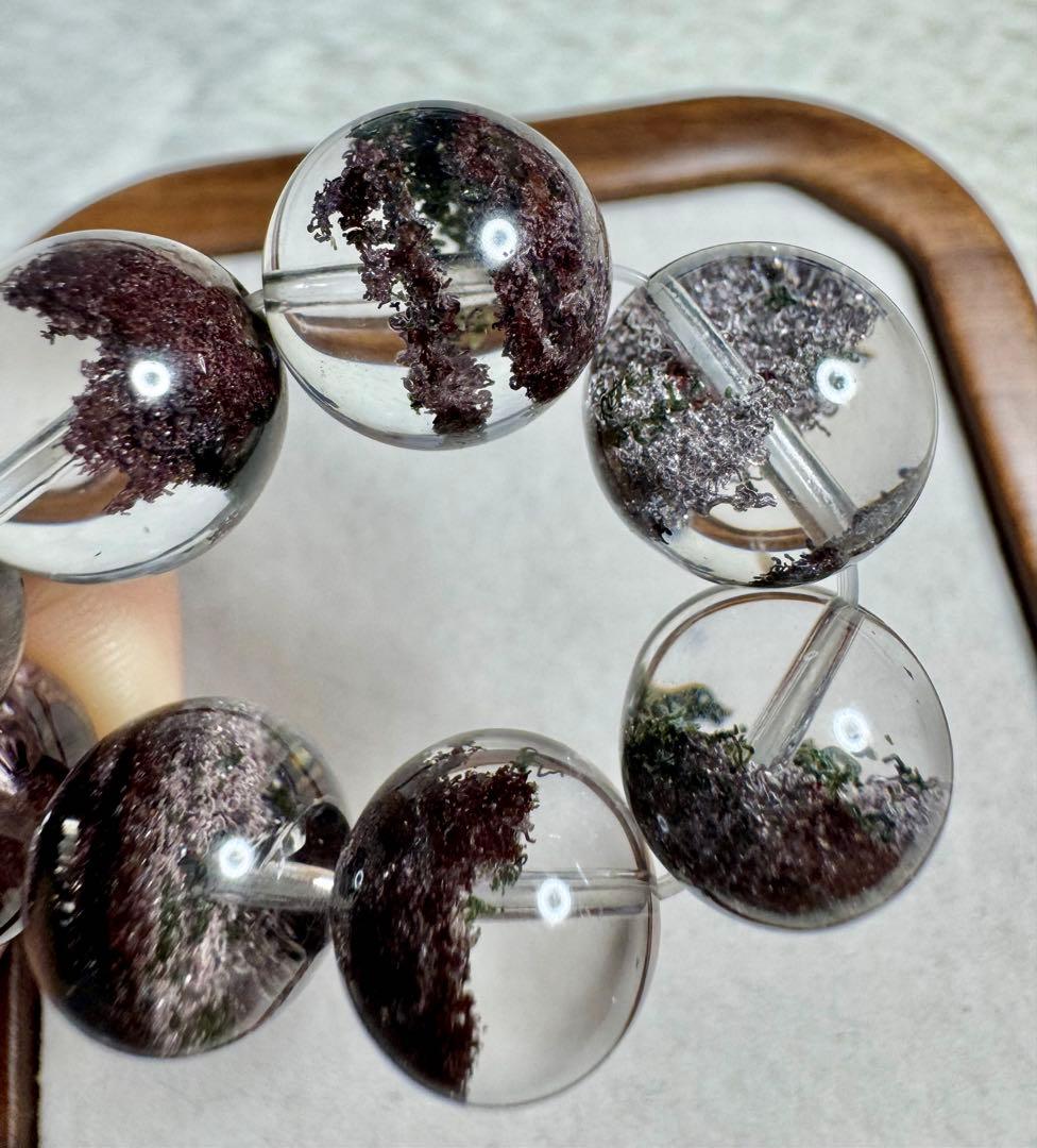 Mystic最高品質 極クリア•パープルガーデンファントムクォーツ ブレスレット