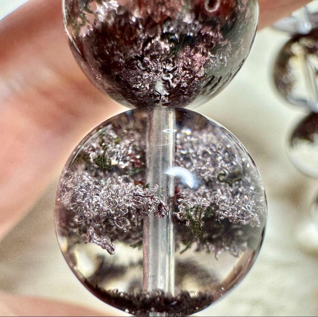 Mystic最高品質 極クリア•パープルガーデンファントムクォーツ ブレスレット