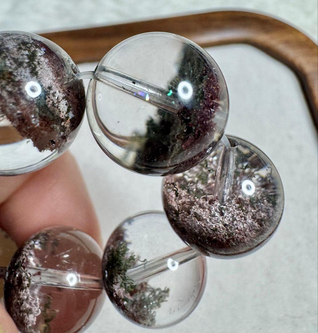 Mystic最高品質 極クリア•パープルガーデンファントムクォーツ ブレスレット