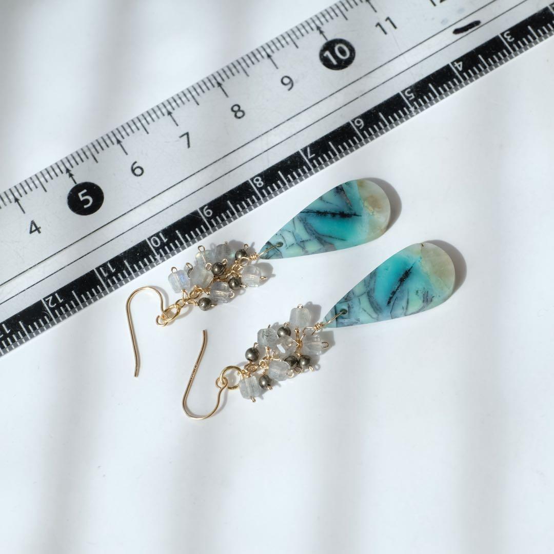 14kgfオパライズドウッドピアス