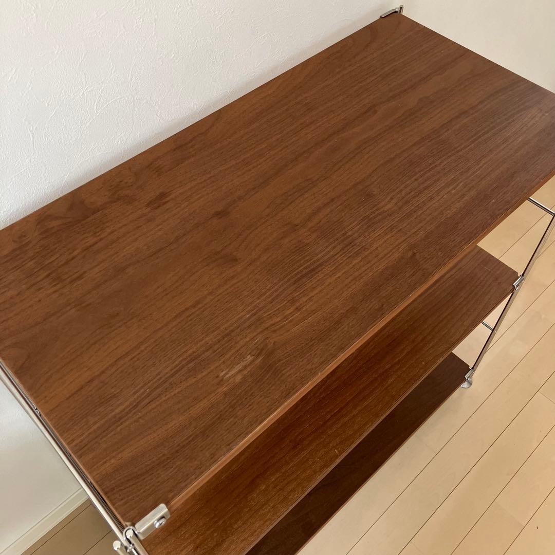 無印良品　ステンレスユニットシェルフ　ウォールナット材　棚セット　ワイド　小