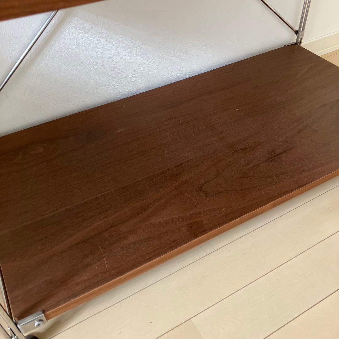 無印良品　ステンレスユニットシェルフ　ウォールナット材　棚セット　ワイド　小