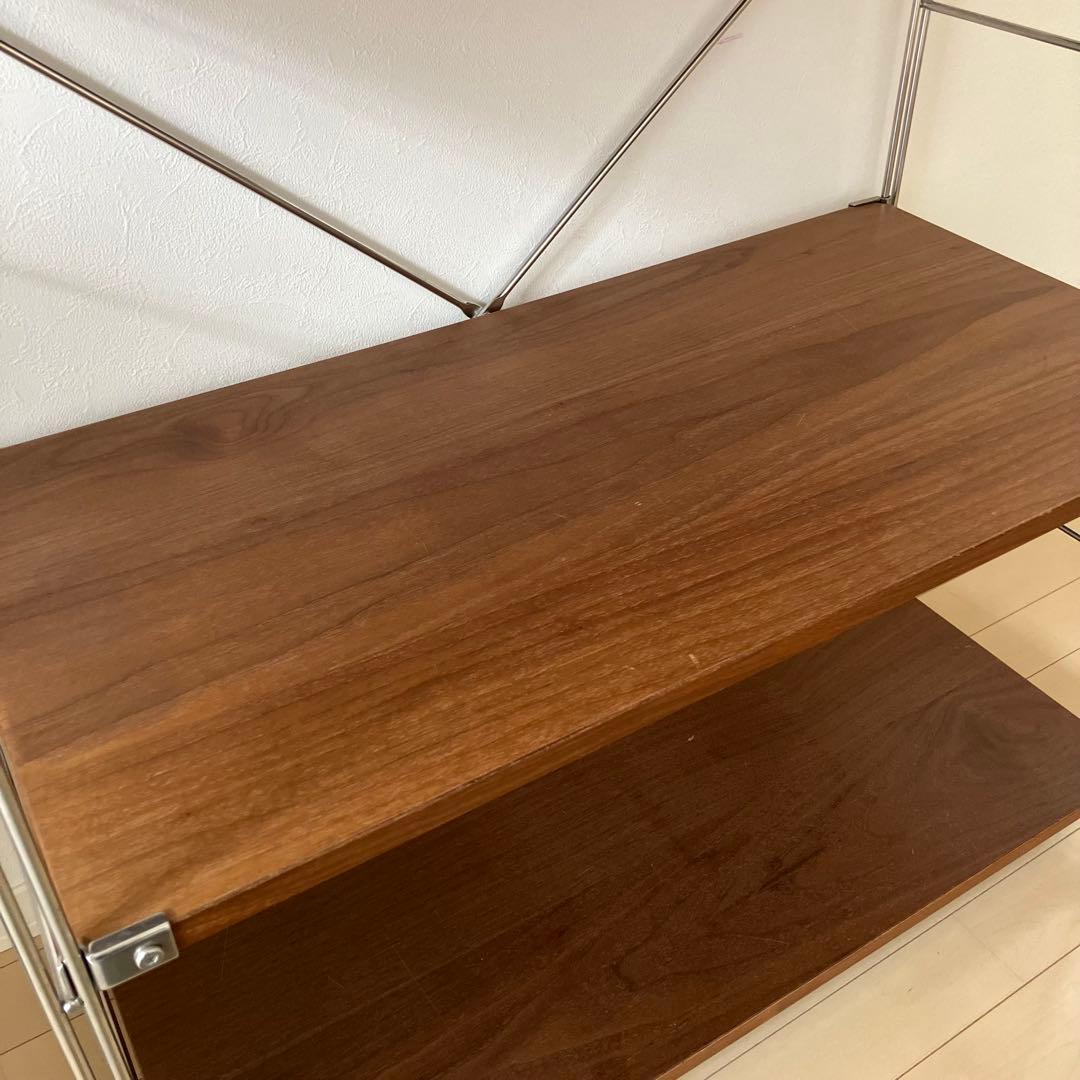 無印良品　ステンレスユニットシェルフ　ウォールナット材　棚セット　ワイド　小