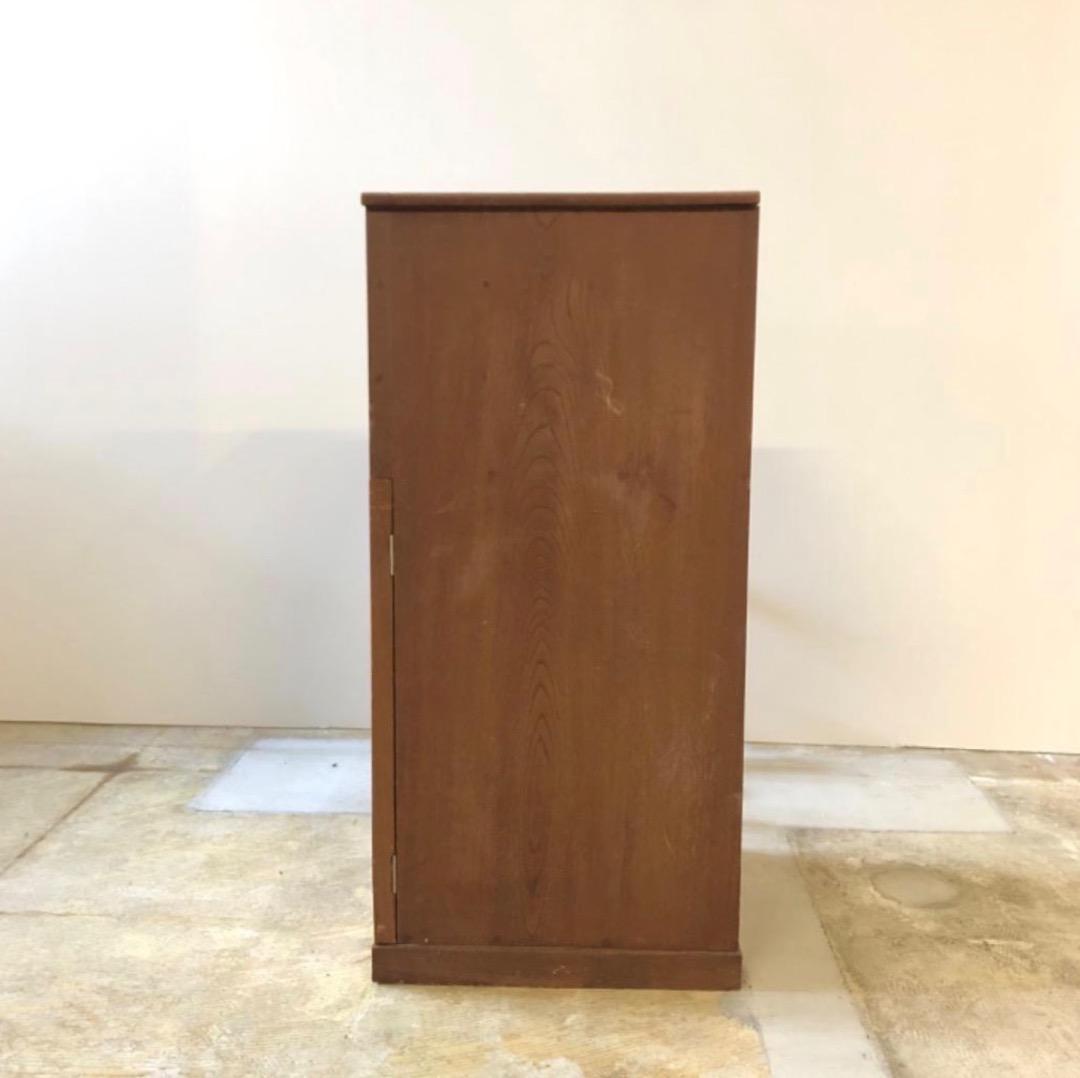 木製キャビネット　昭和レトロ　桐材家具　書類棚　リビング　収納　引出し　観音開き