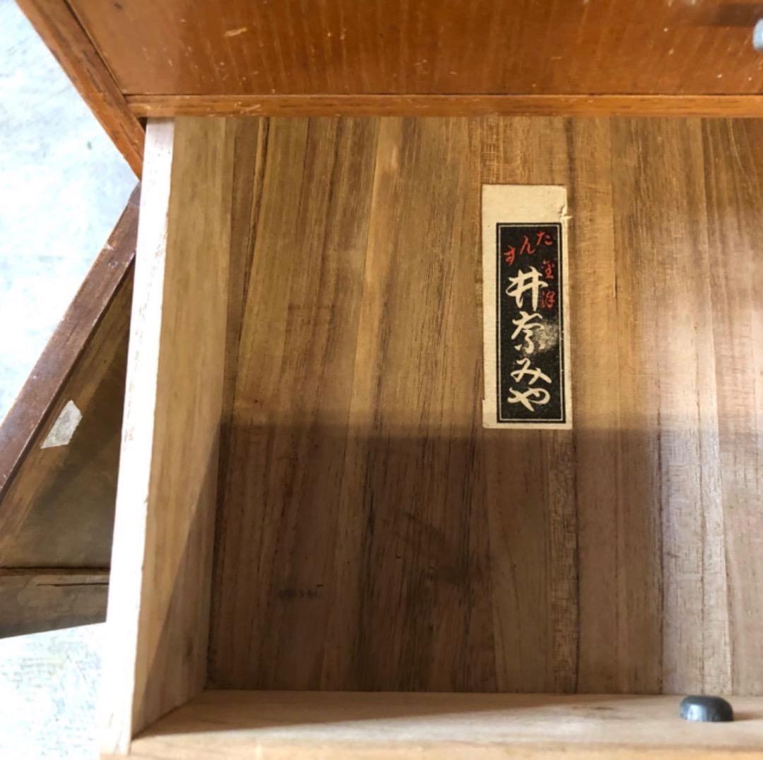 木製キャビネット　昭和レトロ　桐材家具　書類棚　リビング　収納　引出し　観音開き