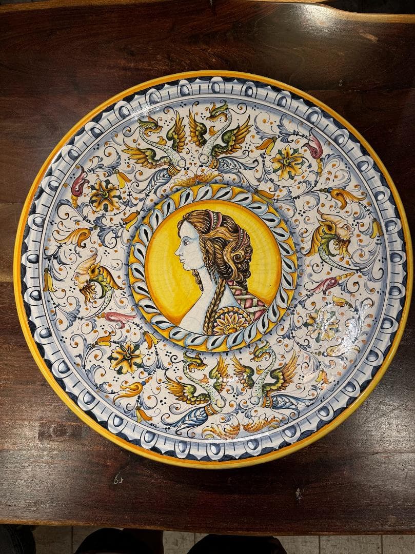 大皿イタリア製　大絵皿　イタリア製　装飾皿　陶器
