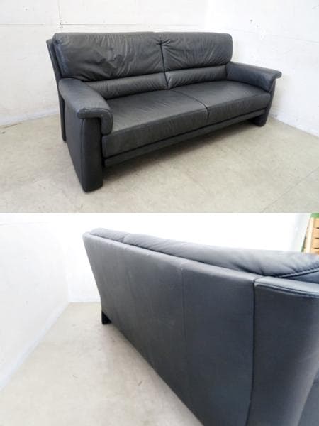 総革■IDC大塚家具■ドイツ■ヒモラ■ベルク■3人掛けソファ■27.8万円■
