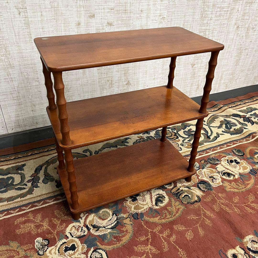 【アンティーク】YANACO ヤナコ 木製 3段 コンソールテーブル 飾り棚