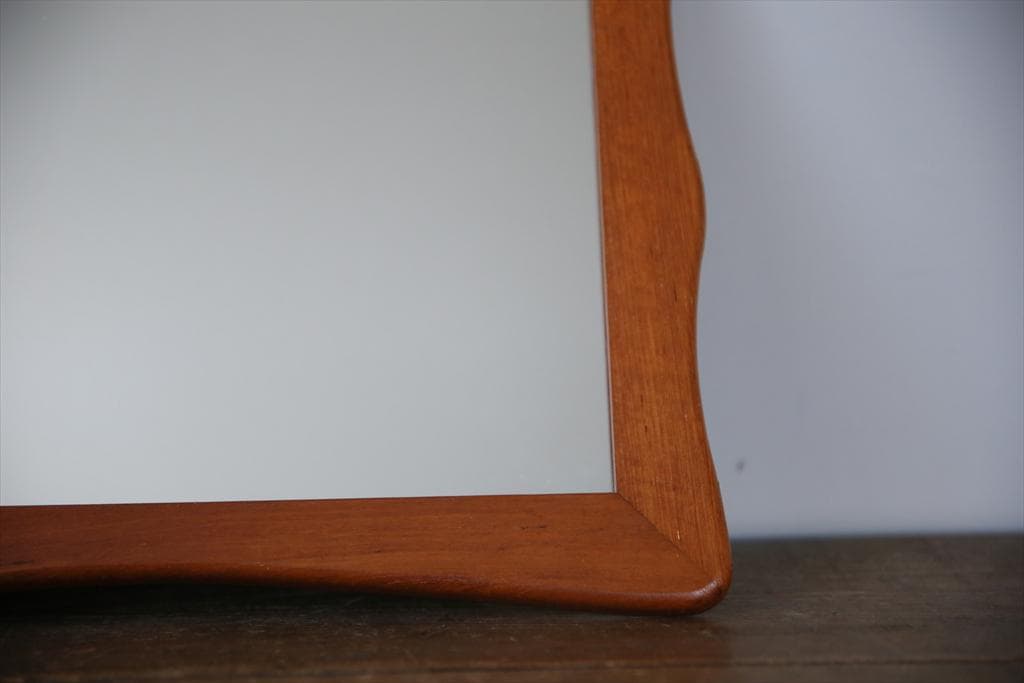 英国アンティークチークウォールミラー/木製壁掛け鏡/立鏡/姿見(91-201)