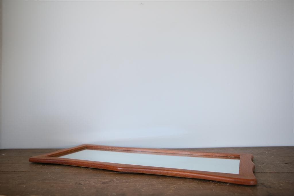 英国アンティークチークウォールミラー/木製壁掛け鏡/立鏡/姿見(91-201)