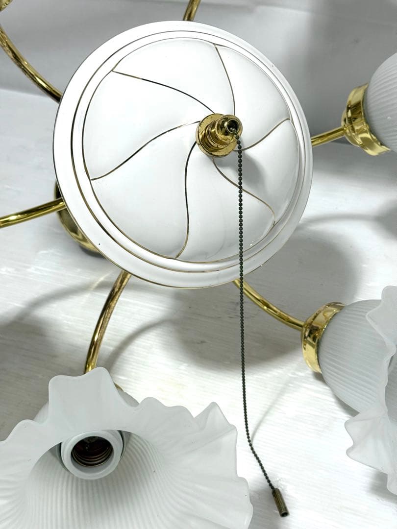 希少♪陶器 ODELIC オーデリック シャンデリア 6灯 フロストガラス