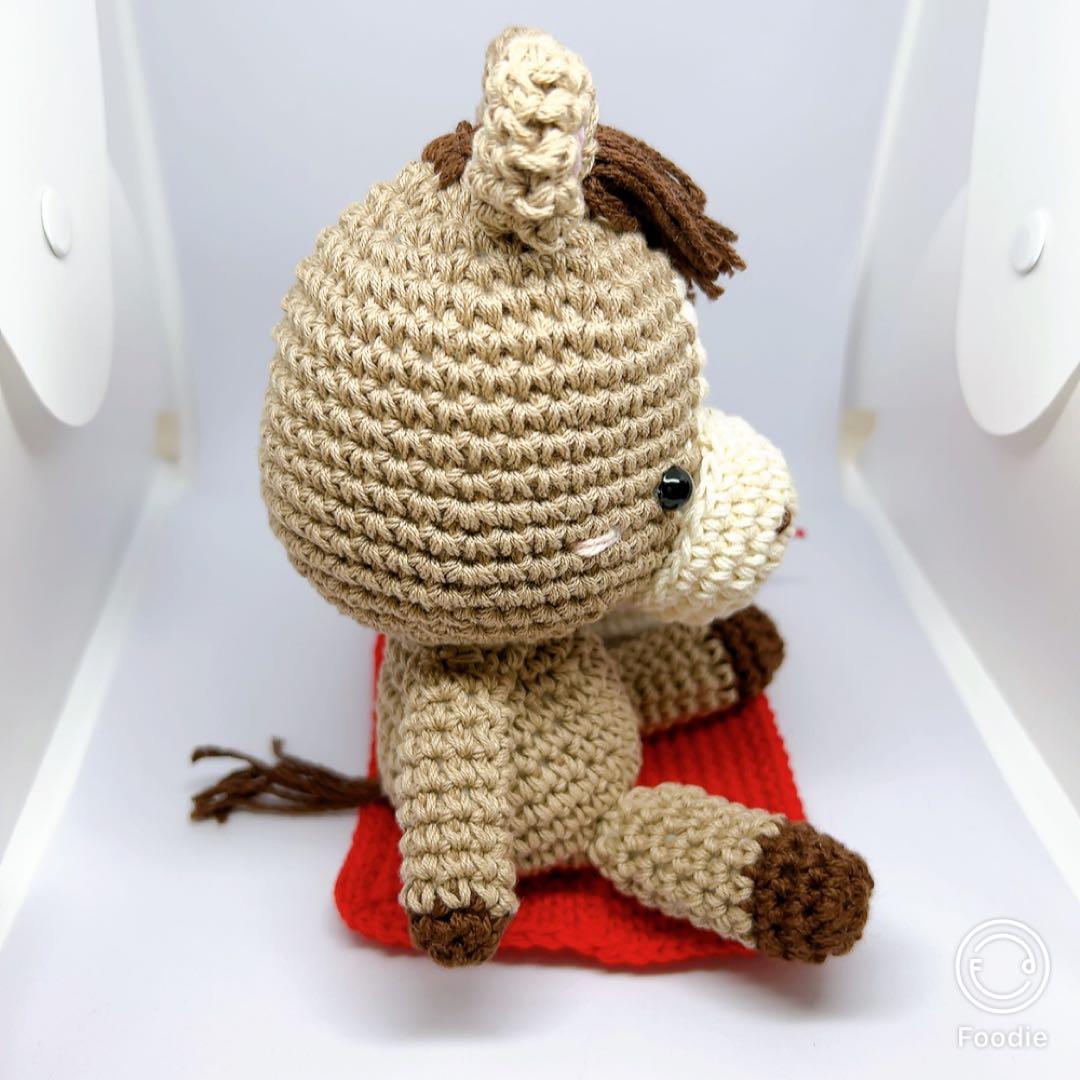 ハンドメイド あみぐるみ お正月 飾り 干支 午年 馬 鏡餅 編み物 毛糸