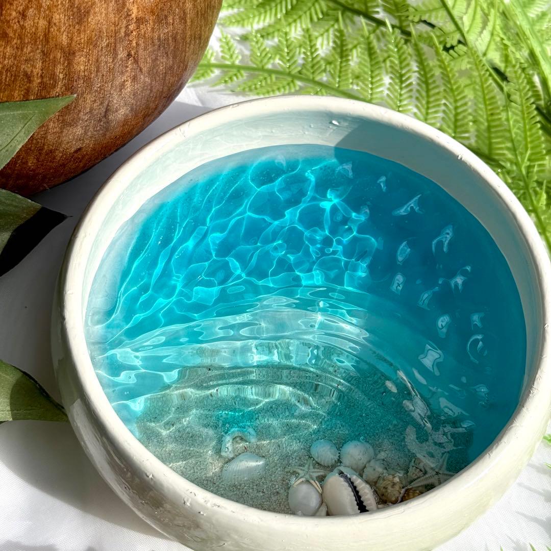 インテリアアート　貝殻　珊瑚礁　海の置き物　美ら海　沖縄