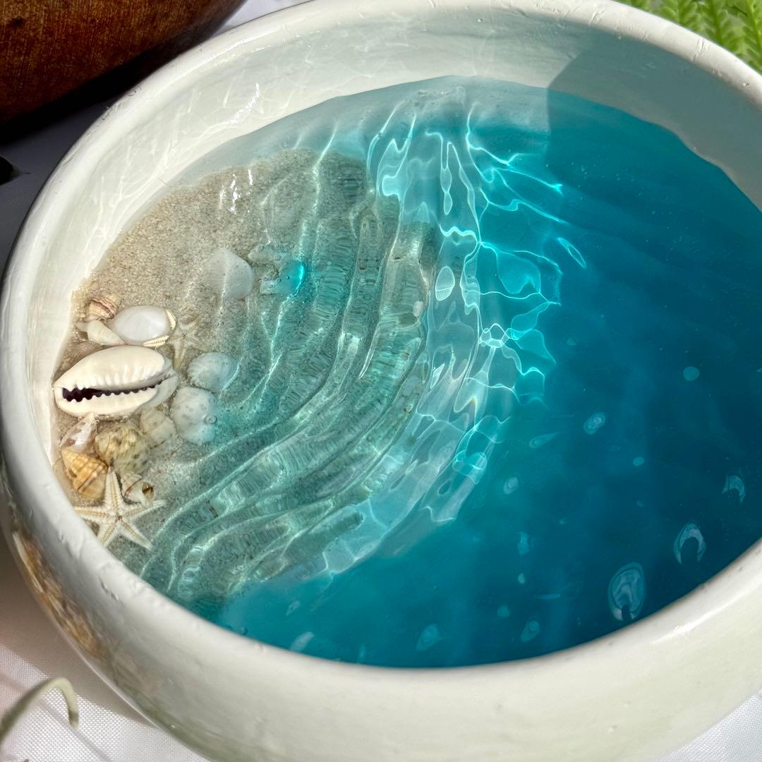 インテリアアート　貝殻　珊瑚礁　海の置き物　美ら海　沖縄