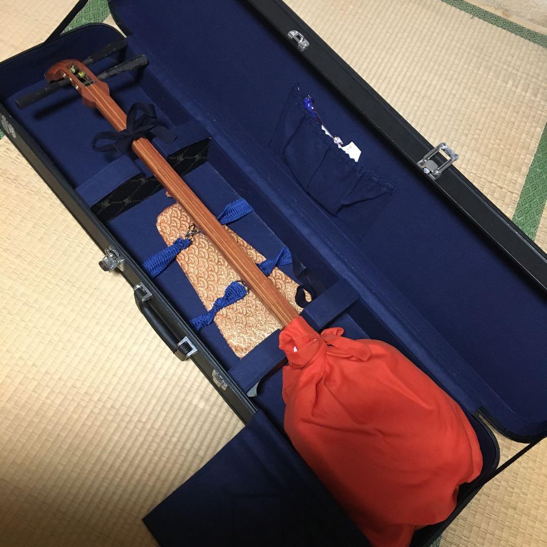 裏面破れ有　三味線　中棹　細棹　ケース付き