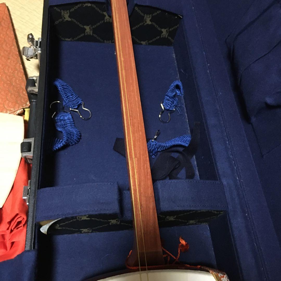 裏面破れ有　三味線　中棹　細棹　ケース付き