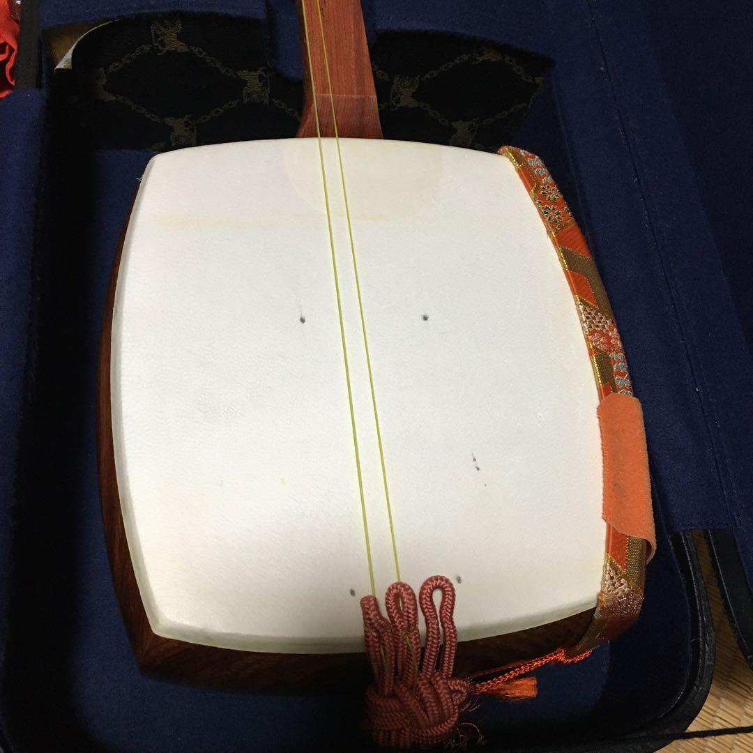 裏面破れ有　三味線　中棹　細棹　ケース付き