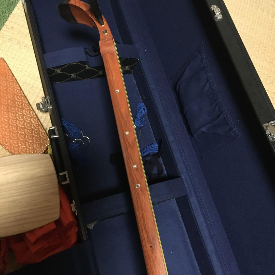 裏面破れ有　三味線　中棹　細棹　ケース付き