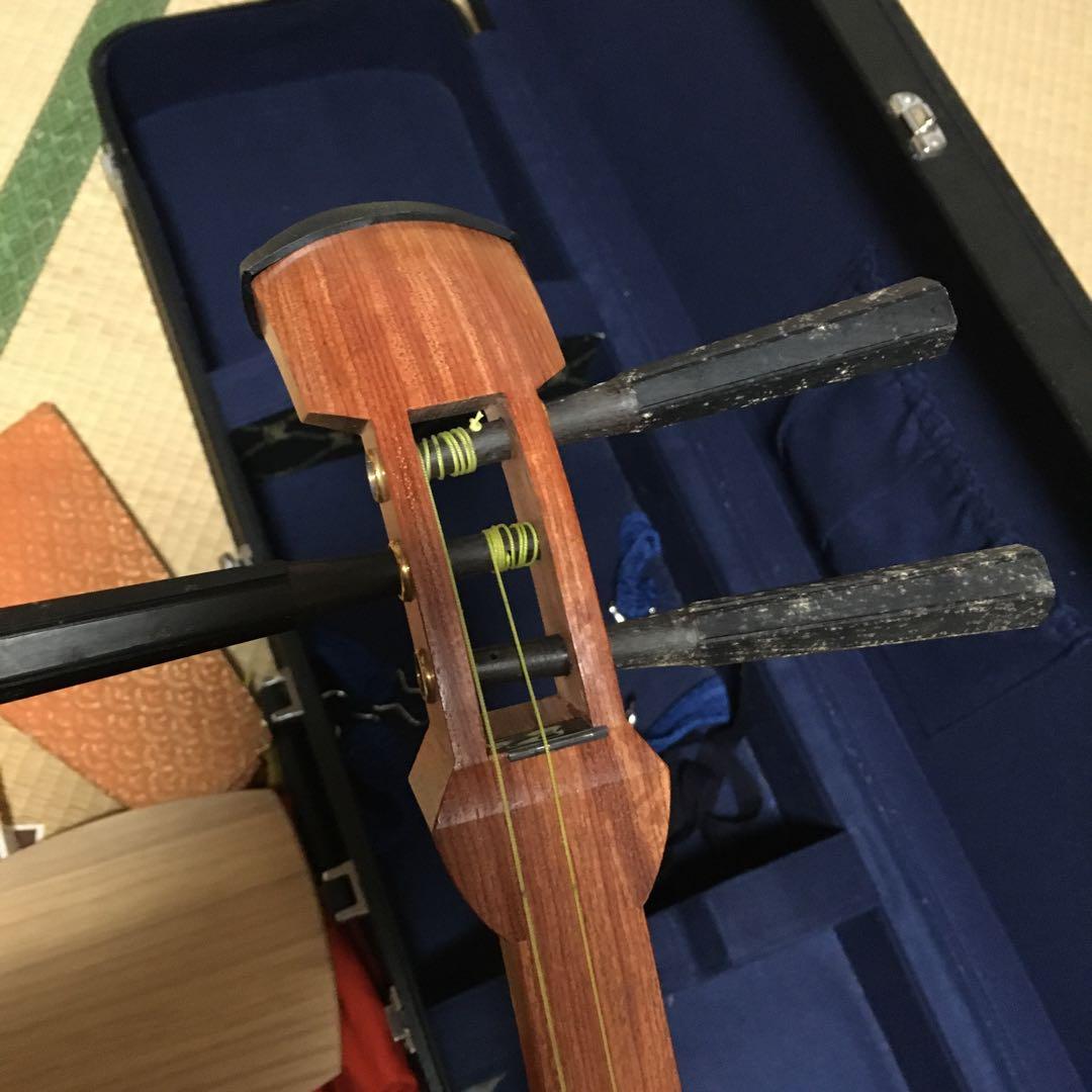 裏面破れ有　三味線　中棹　細棹　ケース付き