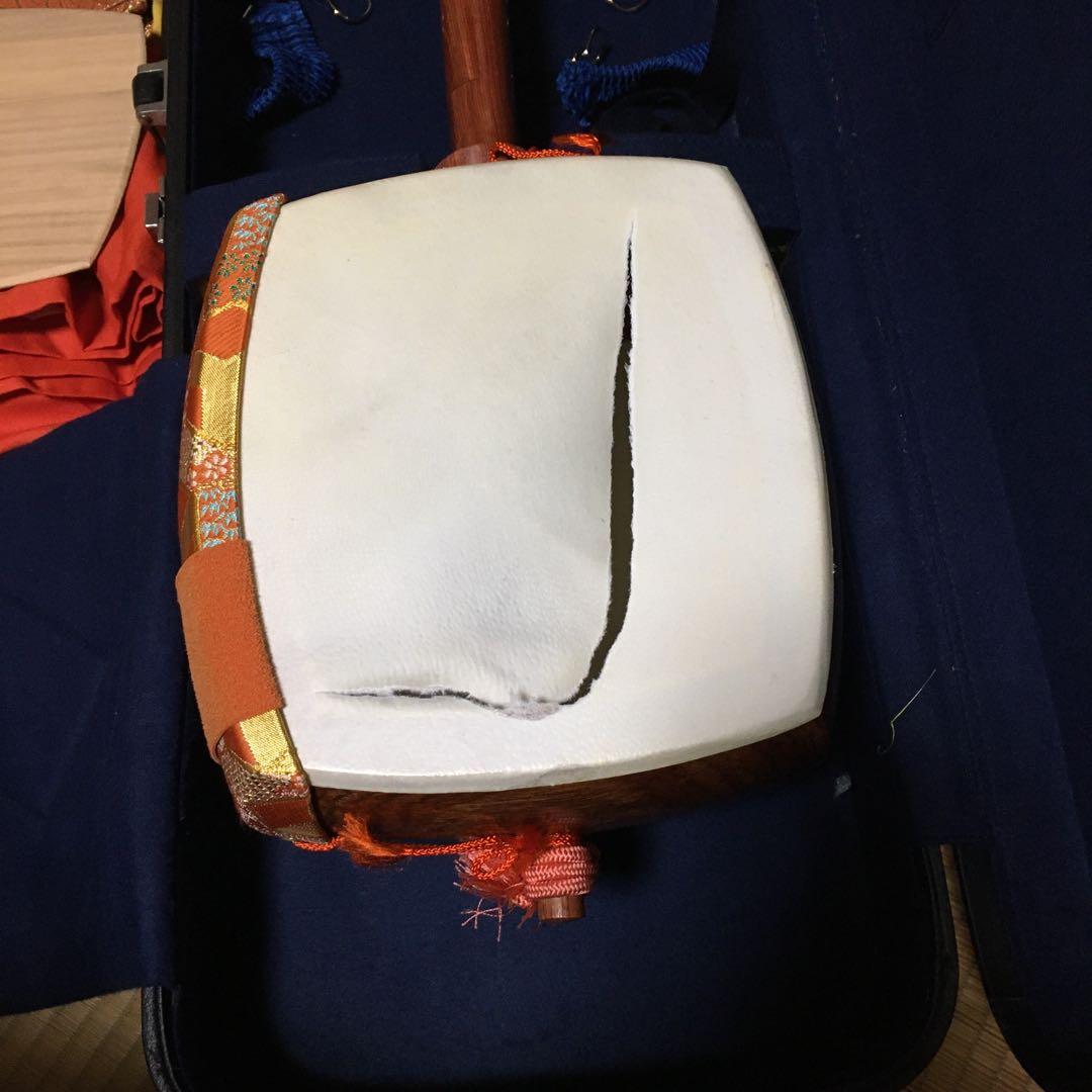 裏面破れ有　三味線　中棹　細棹　ケース付き