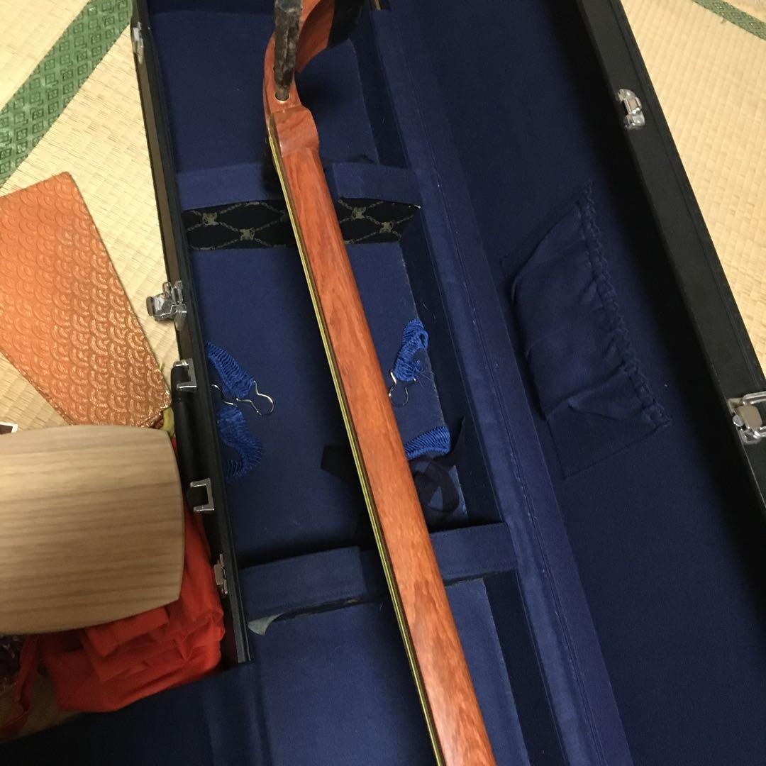 裏面破れ有　三味線　中棹　細棹　ケース付き