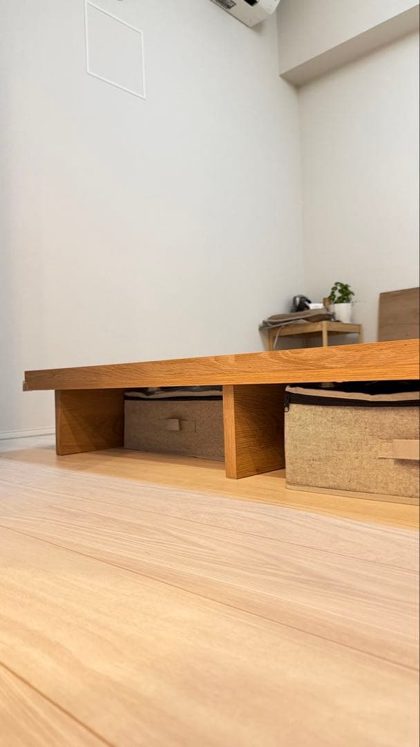 売り切り　木製セミダブルベッドフレーム 引き出し付き