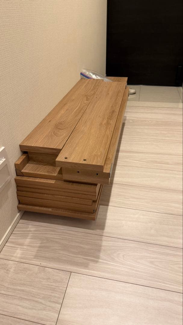 売り切り　木製セミダブルベッドフレーム 引き出し付き