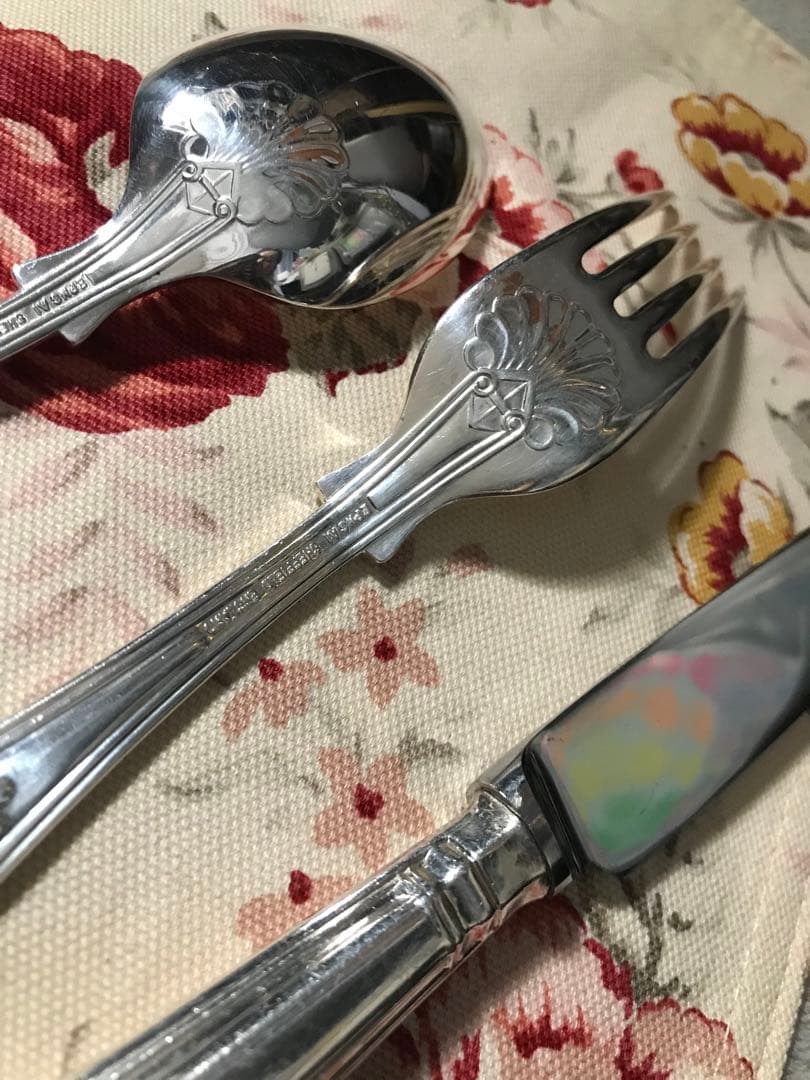 英國名門　お一人様　シェフィールド　ロンドン購入　銀器カトラリー3点セット