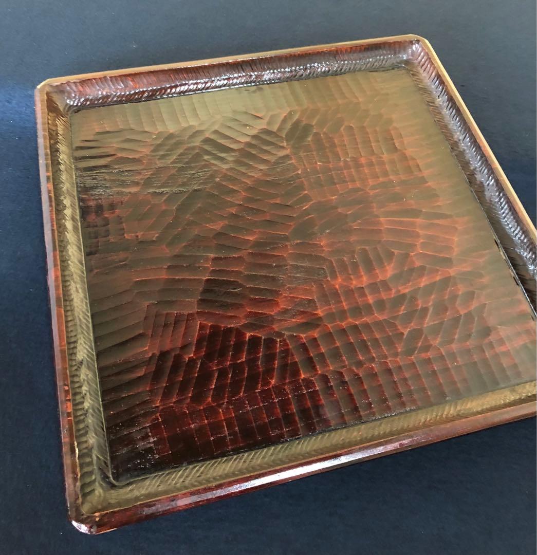 《R》伝統工芸 讃岐彫 四方膳5客 会席膳 讃岐盆 刳抜 260120き5