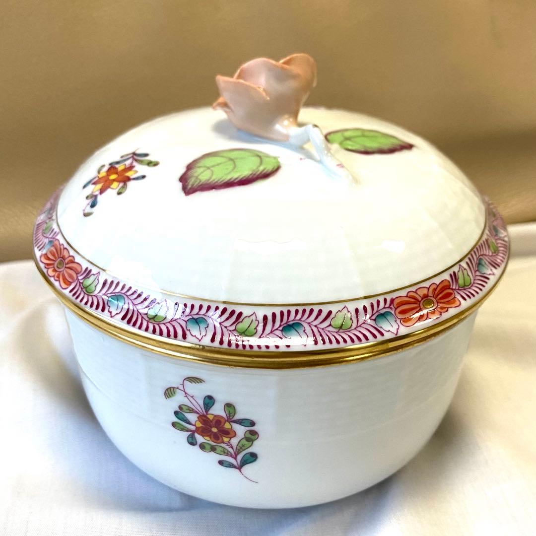 1.美品☆ヘレンド☆薔薇☆大きめボンボニエール