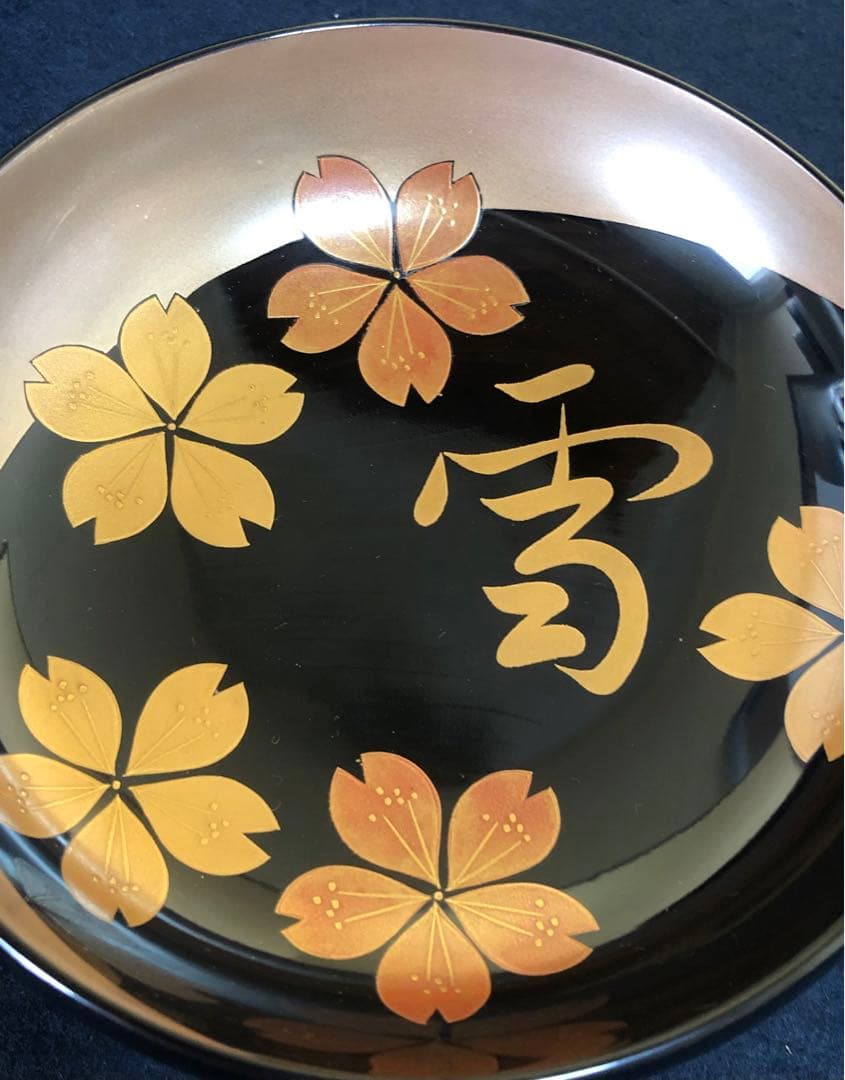 《R》輪島塗 雪月花 煮物椀5客 蒔絵師玉峯 塗師静峰 共箱 260128く2