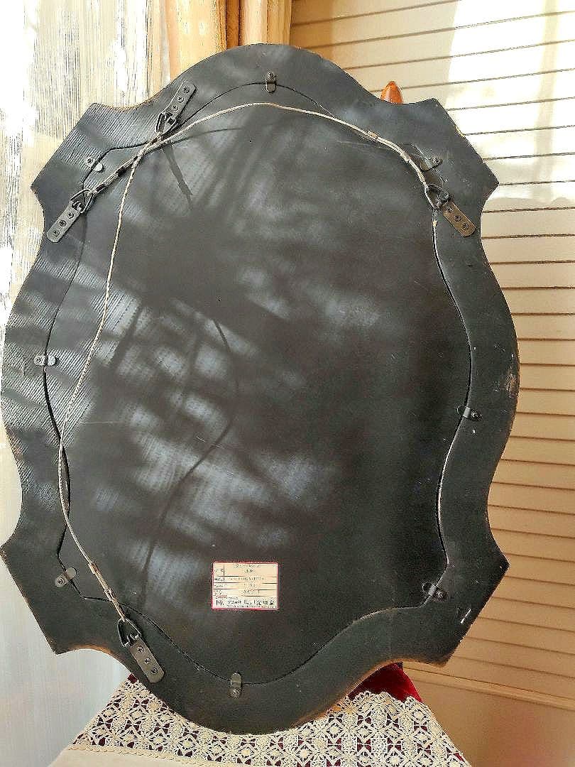 鏡　面取り　木製　ビンテージ　　アンティーク