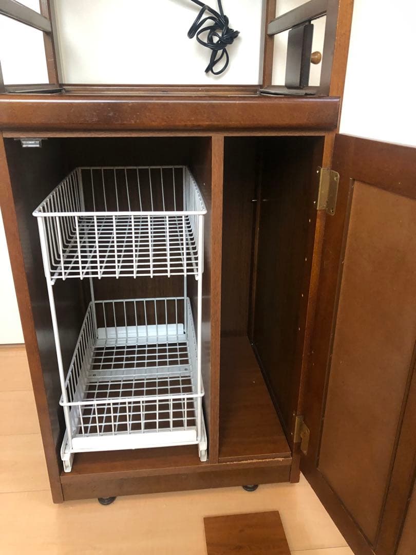 Kazカリモク　キッチンラック レンジ/炊飯器棚44x105x45