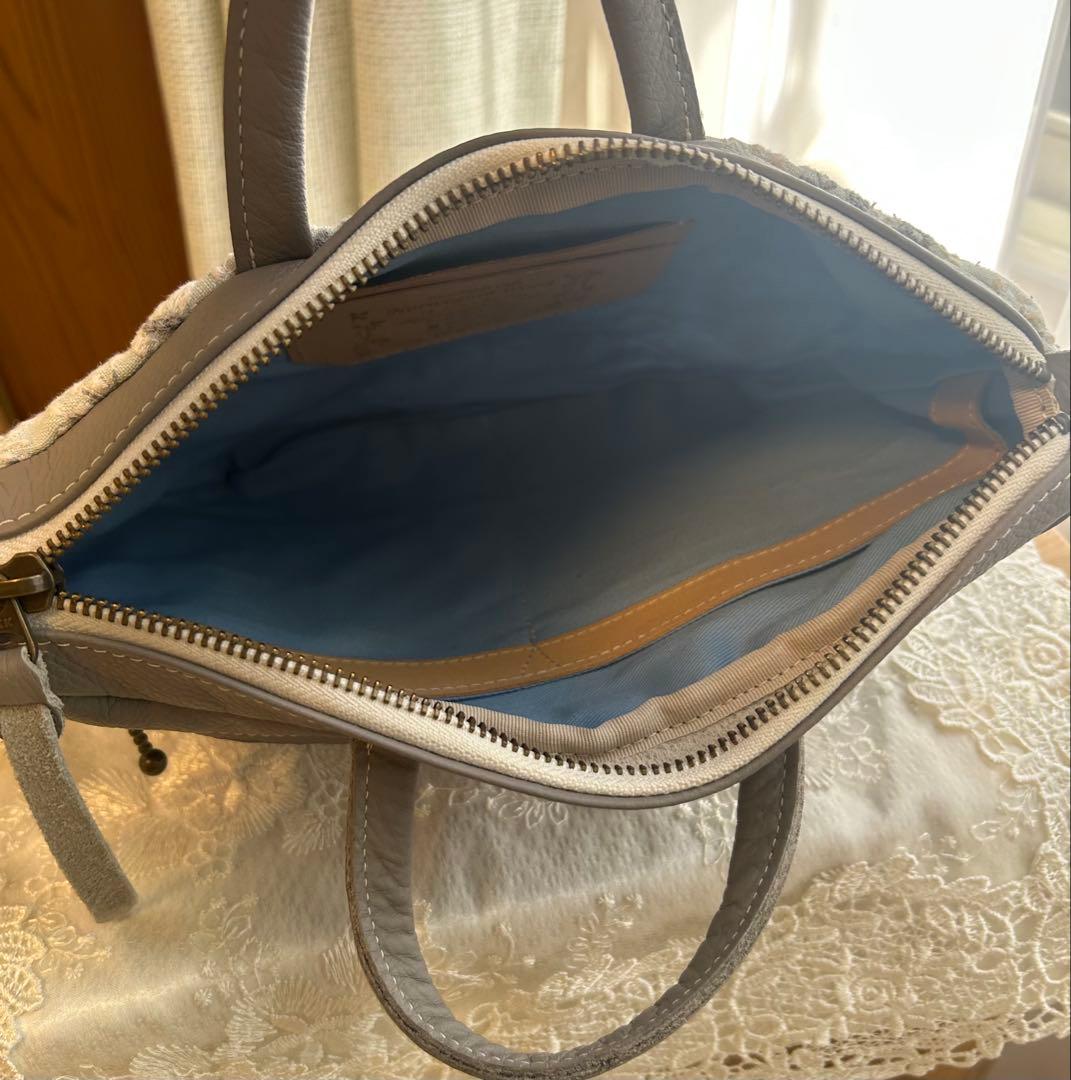 ミナペルホネン　ハンドメイドバッグ　セレブレイト　ライトブルー