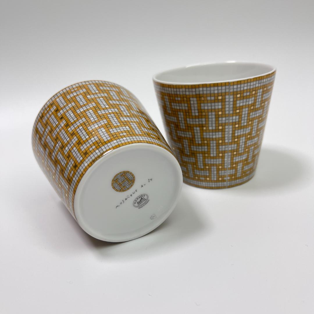エルメス　ゴブレット 〈モザイク 24〉 ゴールド2客セット　新品未使用品