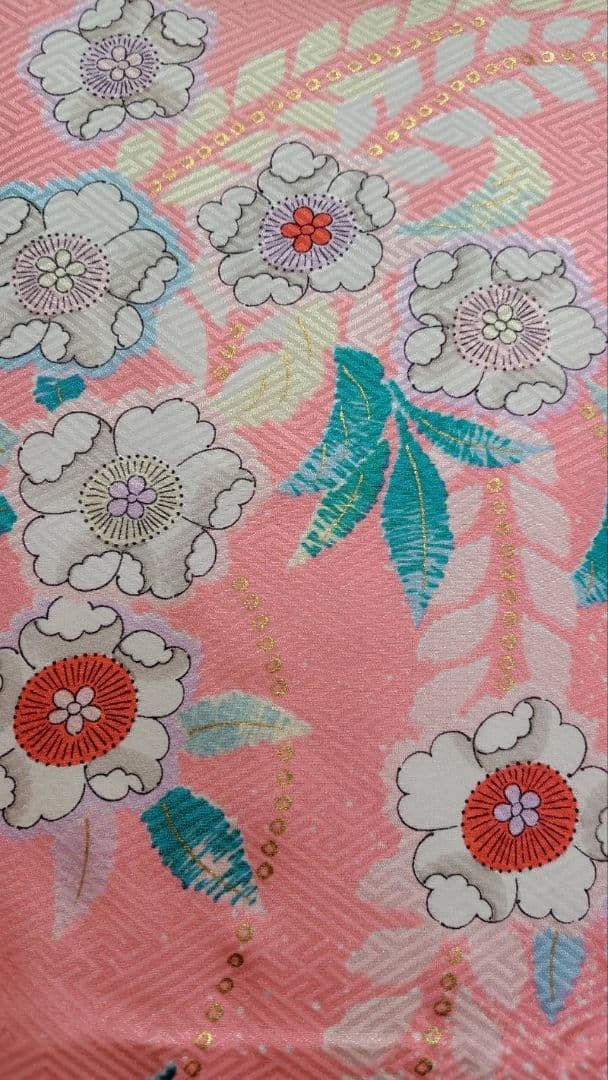 RK543洗える子供着物着丈133センチ裄丈56センチ美品非常に綺麗