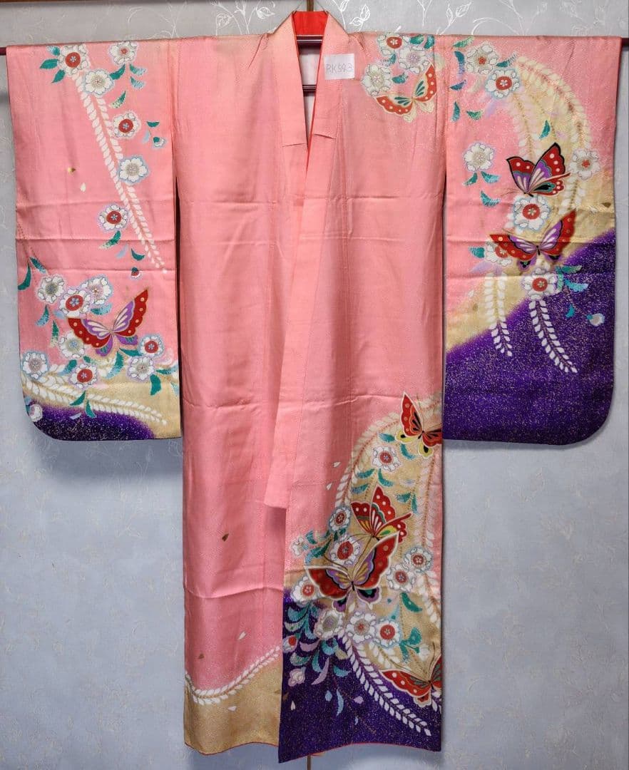 RK543洗える子供着物着丈133センチ裄丈56センチ美品非常に綺麗