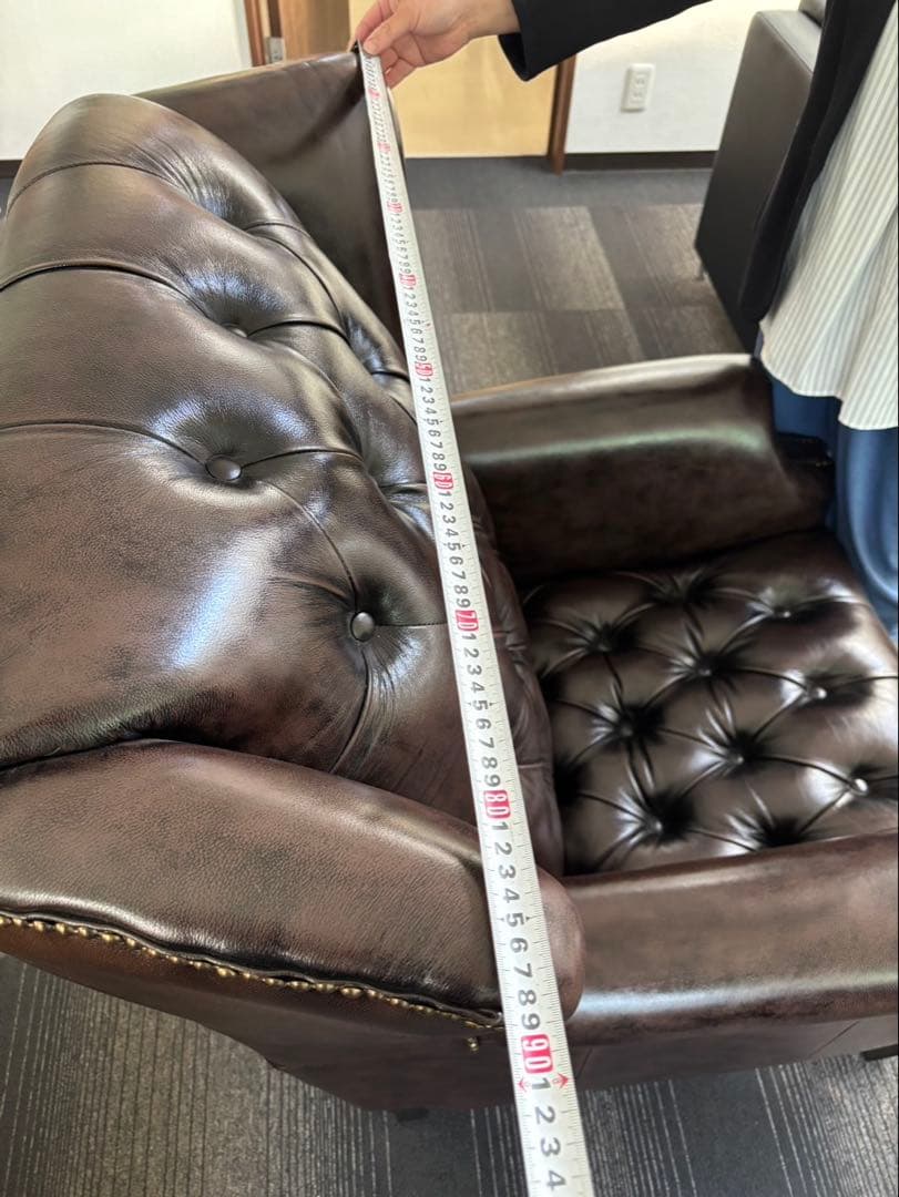 美品総革張 ダークブラウン アームチェア 1人掛けソファ 定価270,000円