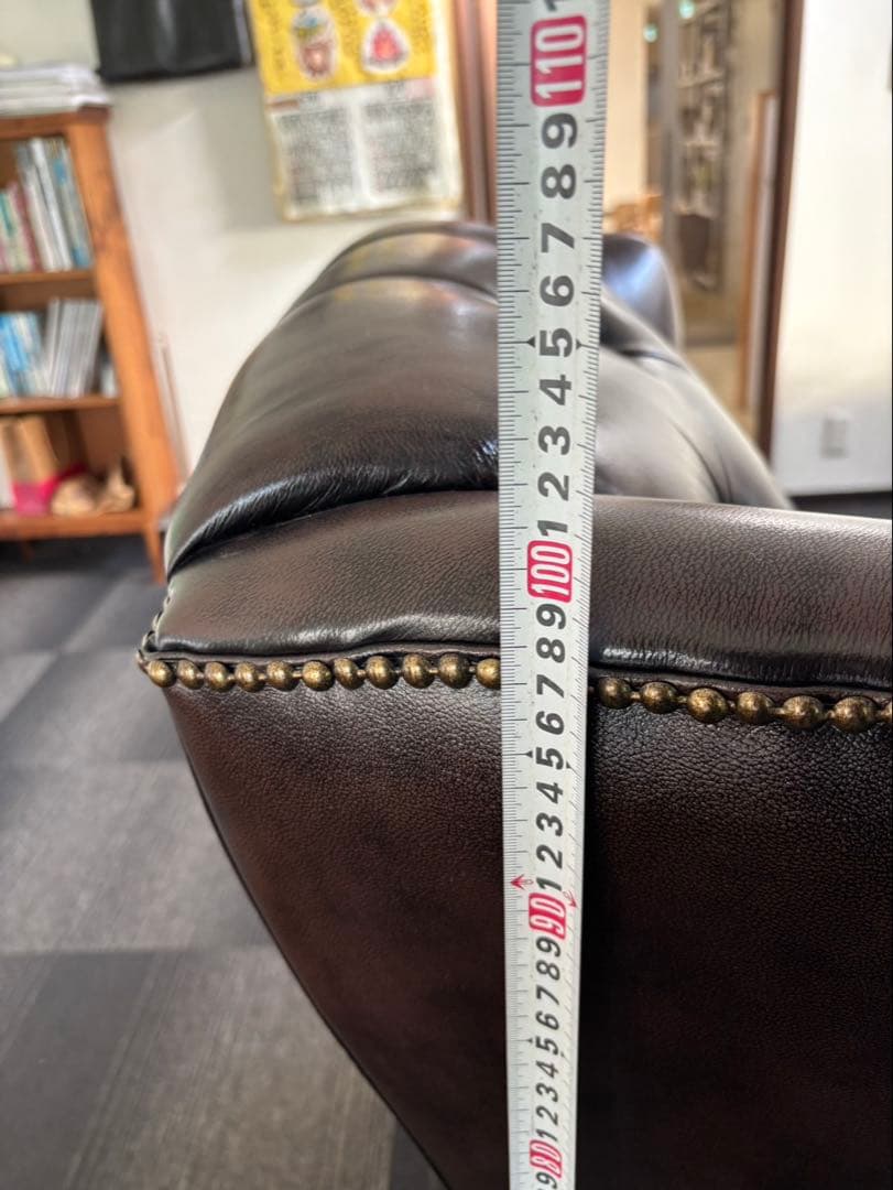 美品総革張 ダークブラウン アームチェア 1人掛けソファ 定価270,000円