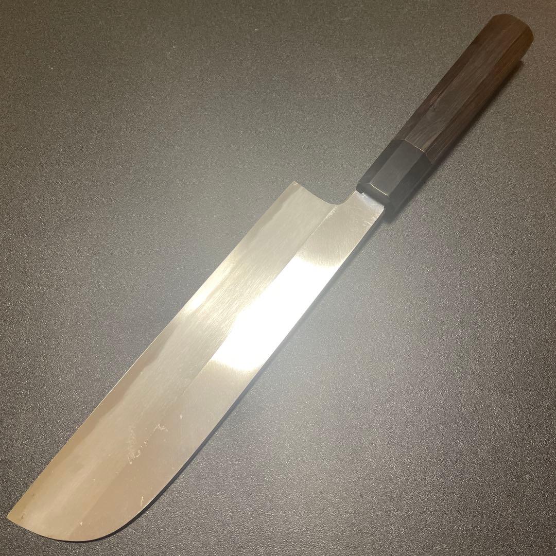 薄刃包丁 7.5寸 刃渡約226 mm 白ニ鋼　黒檀柄