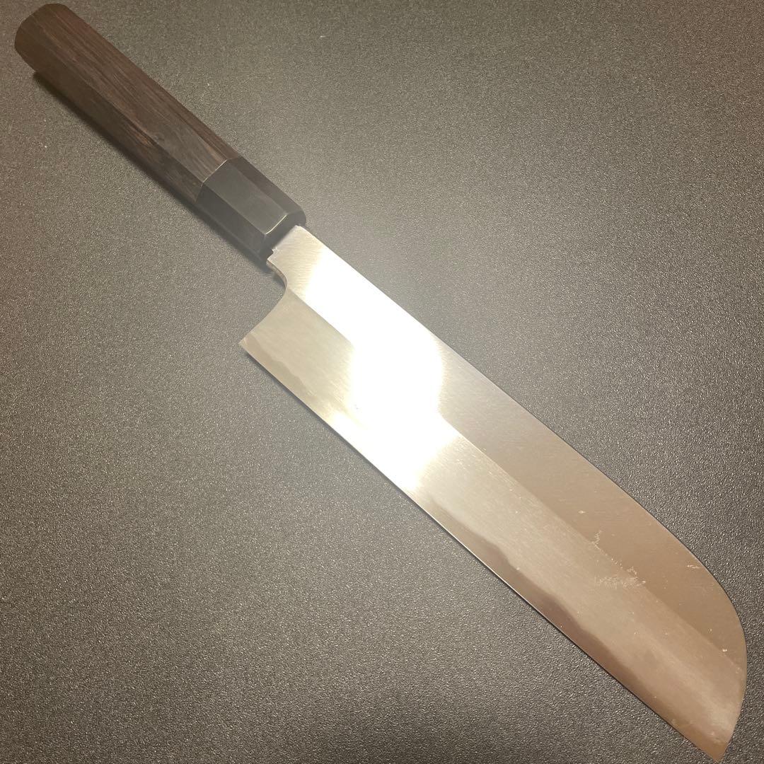 薄刃包丁 7.5寸 刃渡約226 mm 白ニ鋼　黒檀柄