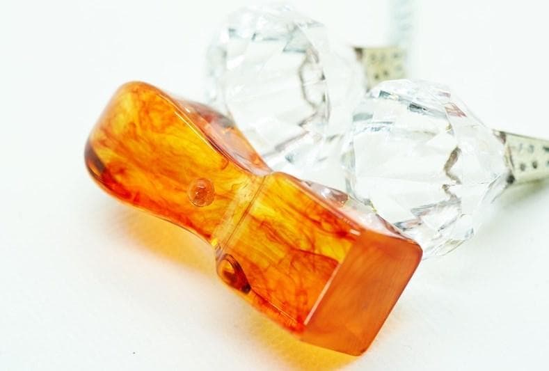 琥珀 角印 21ｍｍ オーダー印鑑　こはく 琥珀樹脂 ハンコ